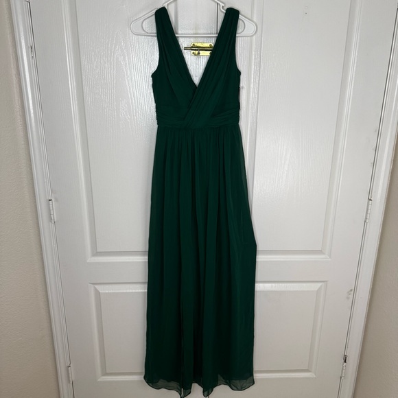 Dessy Collection Vivian Diamond Hunter Green Dress - Picture 3 of 7